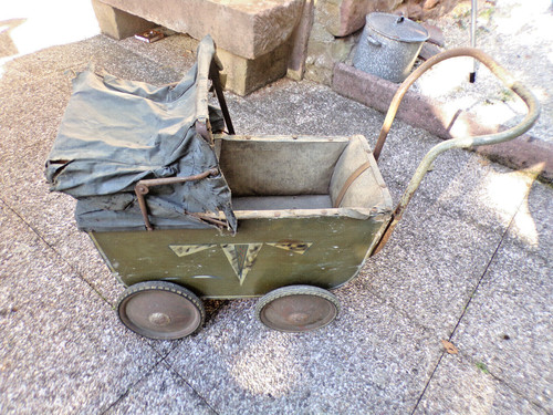 Ancien petit landau bois - ancien,